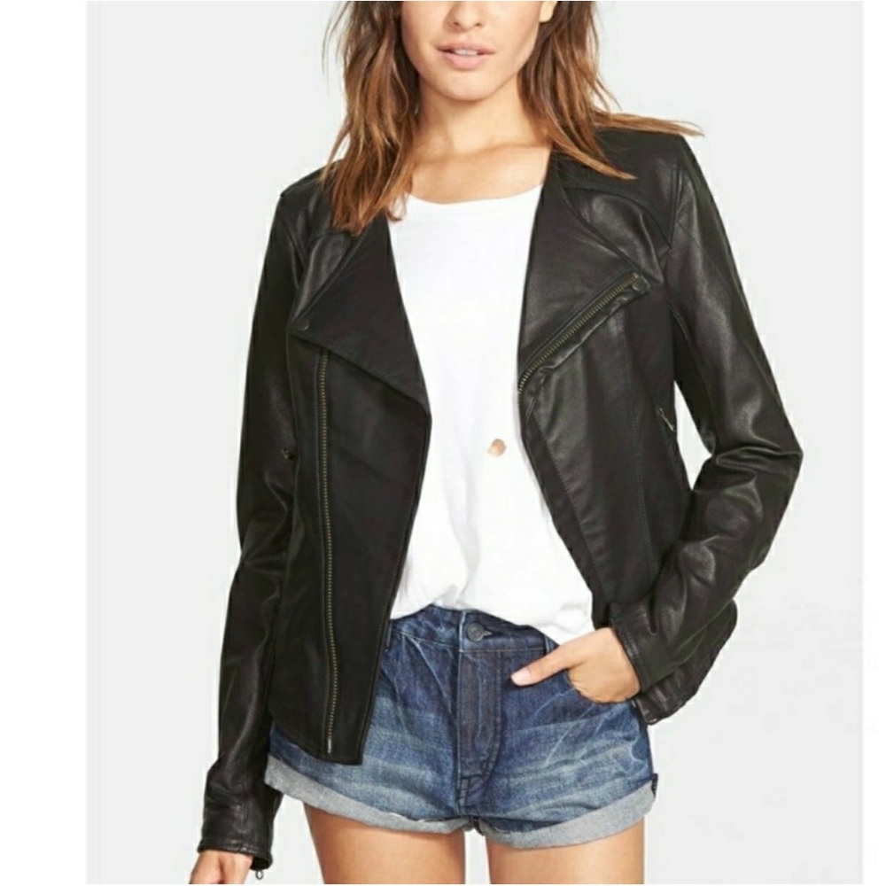 Volcom stone row real leather jacket